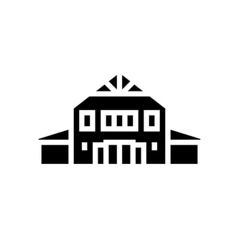 farmhouse style cabin glyph icon illustration vector