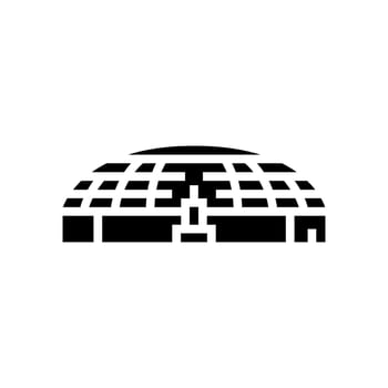 raw materials storage cement production glyph icon illustration vector