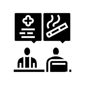 smoking cessation program employee health glyph icon illustration vector