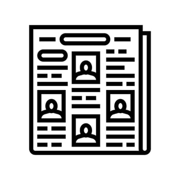 obituary newspaper mortality line icon illustration vector