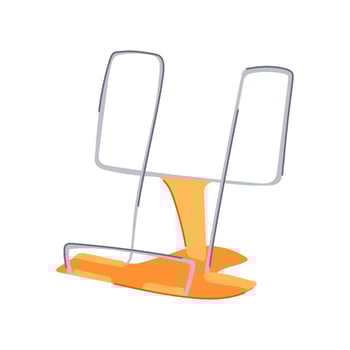 portable book reading stand cartoon illustration vector