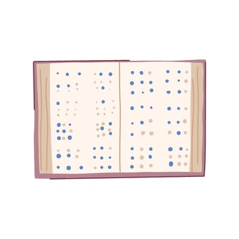 literacy braille textbook cartoon item vector