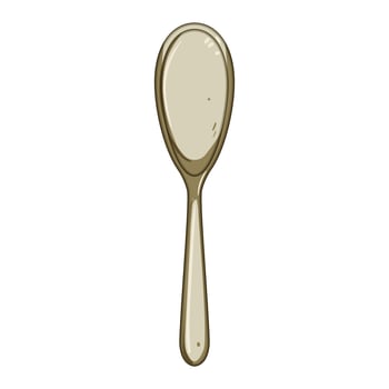 porcelain ceramic soup spoon cartoon illustration vector