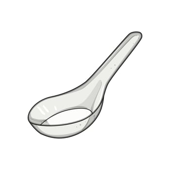 smooth ceramic soup spoon cartoon illustration vector