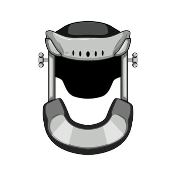 stability cervical neck collar cartoon illustration vector