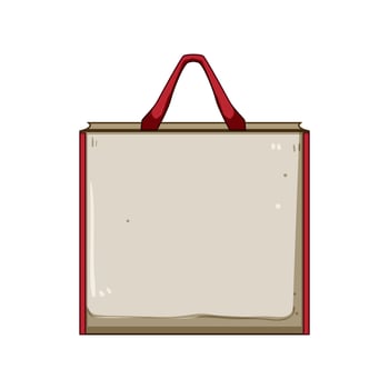 ecofriendly fabric grocery bag cartoon illustration vector