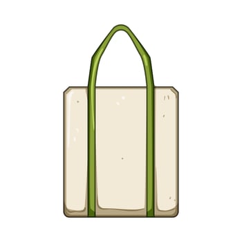 washable fabric grocery bag cartoon illustration vector