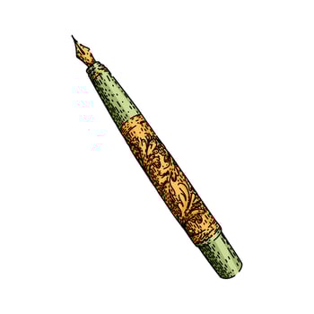 cartridge fountain pen sketch hand item vector