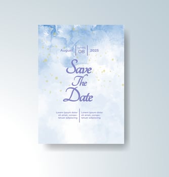 Abstract ink splash watercolor wedding card design vector