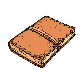 vintage leather bound vinage sketch hand drawn vector
