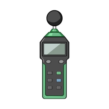 measurement noise level meter cartoon illustration vector