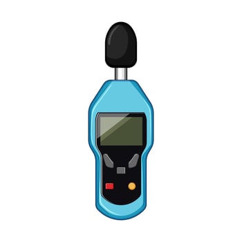 frequency noise level meter cartoon illustration vector