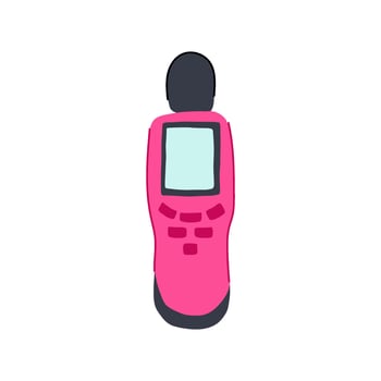 tumbler noise level meter cartoon illustration vector