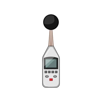 sensor noise level meter cartoon illustration vector