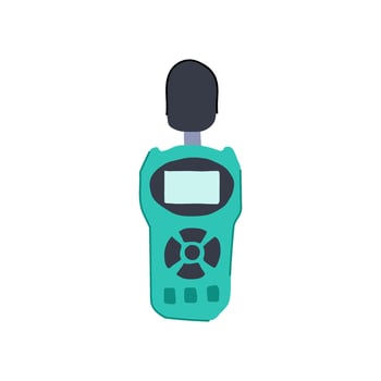 stemware noise level meter cartoon illustration vector