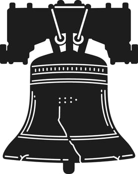 Liberty Bell Silhouette - Iconic Symbol of American Independence vector