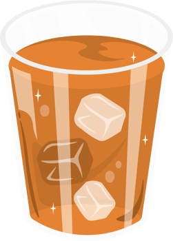 Cold refreshing sweet tea served in a plastic takeaway cup png
