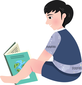 Curious boy learning from a book on World Book Day png