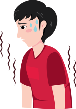 Thirsty boy showing tired and dry expression png