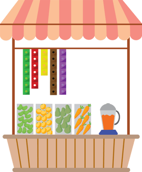 Colorful Ice Drink Stall Selling Refreshing Beverages on the Street png
