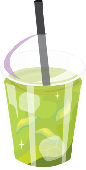 Cold green avocado drink in a cup, healthy and refreshing smoothie png