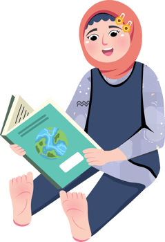 Little girl enjoying educational reading in her room png