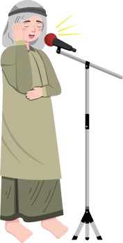 Muslim man calling adhan at mosque during prayer time png