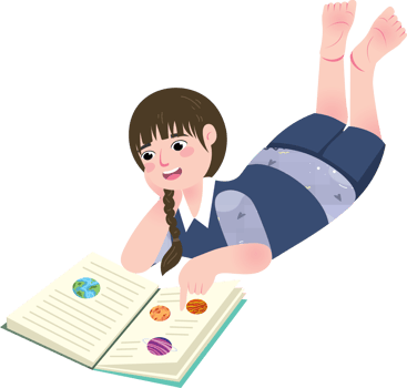 Female student studying comfortably on World Book Day png