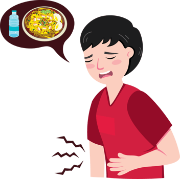 Young boy feeling hungry and holding his stomach png
