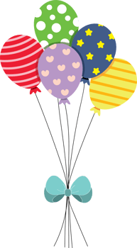 Multicolored Birthday Balloons for Festive Moment png