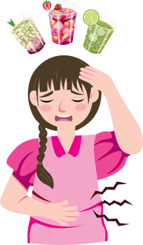 Child with dry mouth and tired face needing water png