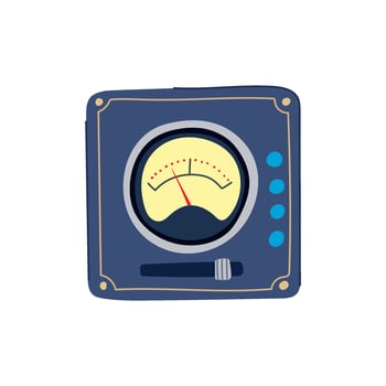 dials retro control panel cartoon illustration vector