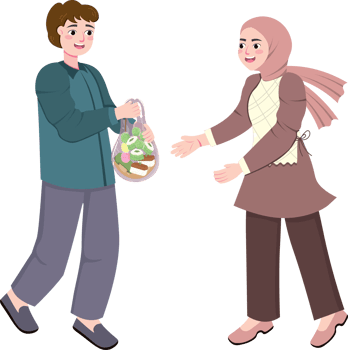 Volunteers Distributing Takjil for Breaking the Fast png