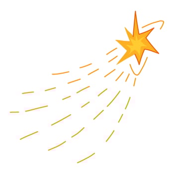 galaxy shooting star space cartoon illustration vector
