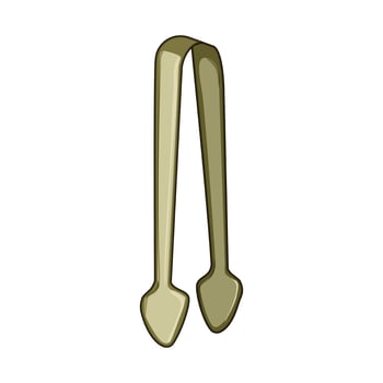 elegant sugar cube tongs cartoon illustration vector