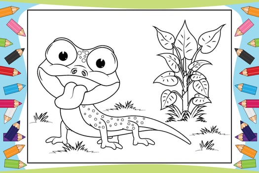 Coloring Newt For Kids vector