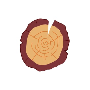 growth wood circle cartoon illustration vector