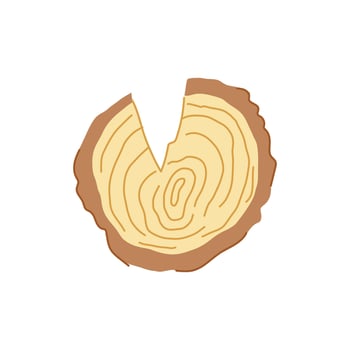 lumber wood circle cartoon illustration vector