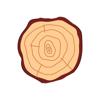 natural wood circle cartoon illustration vector