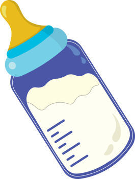 Transparent Baby Bottle for Formula Feeding png