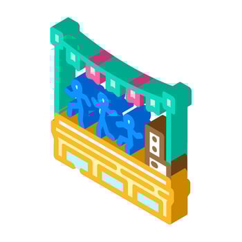 rooftop party summer spend time isometric icon illustration vector