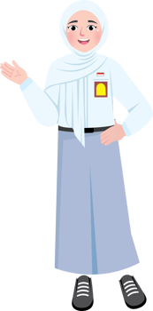 Confident Muslim High School Girl Wearing Hijab in Uniform png