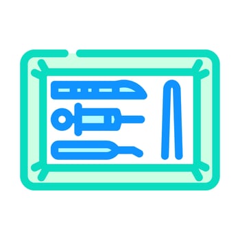 surgical tray surgeon color icon illustration vector