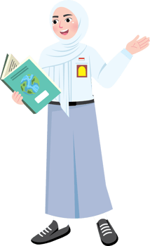 Quiet Hijab Teen Enjoying Book Time in School Library png