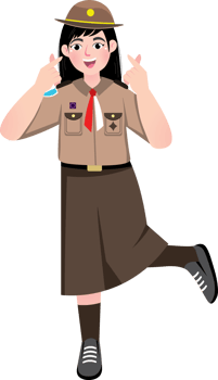 Scout, Scout Girl with Saranghaeyo Gesture png