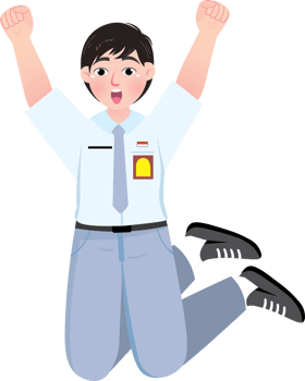 Excited Teen Boy Jumping with Joy After Class png