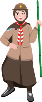 Scout Day, Scout Girl Holding Bamboo Stick png