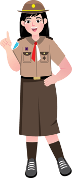 Student Scout Girl Thinking of Smart Solution png