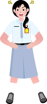 Angry Schoolgirl Expressing Frustration in Class png
