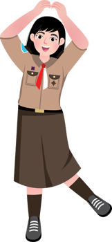 Scout Student with Korean Gesture png